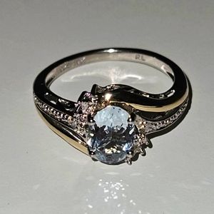 Diamond Accent Ring in Sterling Silver and 10K Yellow Gold